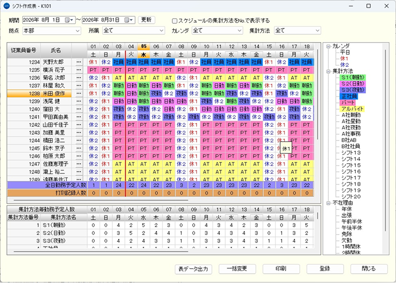 シフト作成